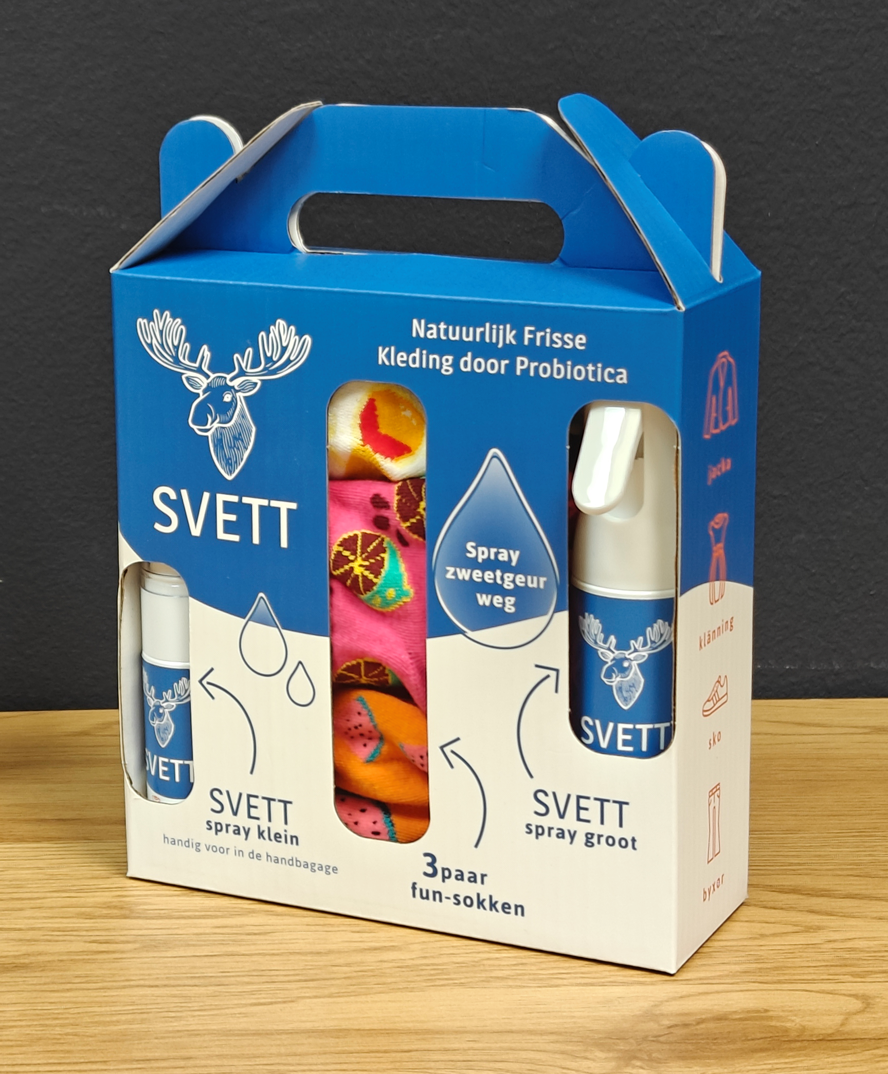 SVETT - Anti Zweetgeur - Incl. 3 paar fun sokken